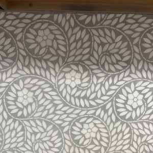 Mosaico <span class=keywords><strong>Piastrelle</strong></span> a Foglia e Fiore dal Design Moderno, Marmo Bianco Thassos Lucido, per Pareti e Pavimenti, Uso Residenziale e Commerciale - Product Image 5