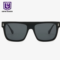 Lunettes de soleil polarisées de luxe unisexe légères à monture complète, style vintage, design géométrique carré en acétate, verres plats