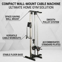 Station de musculation murale Hv Sport Fitness avec système de poulies doubles et machine à triceps en acier