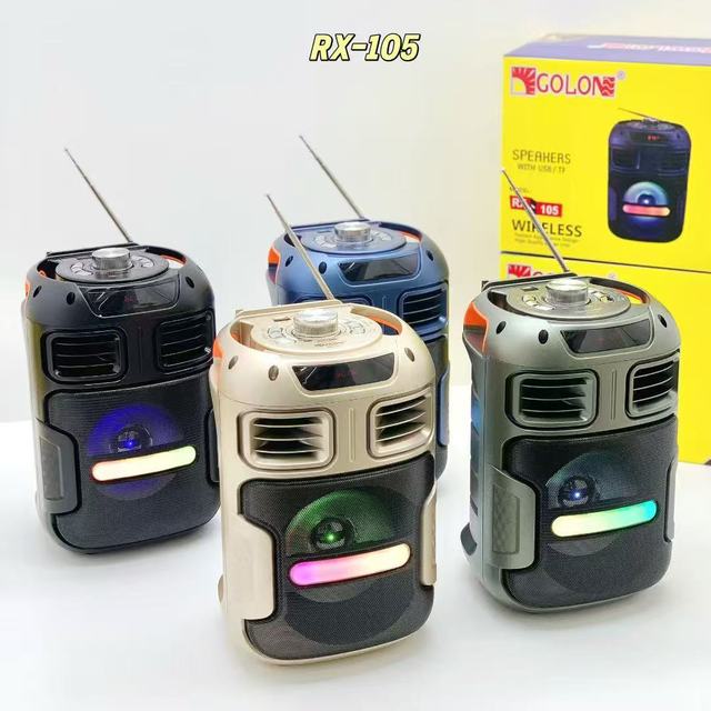 Foreign Trade RX-105 Solar-Powered Wireless for 5.3 Speaker New African-Style LED Subwoofer Gift Radio Audio System