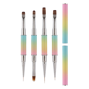 Stylo à double tête en métal pour nail art avec embouts ronds/plats/pointus pour la création de motifs <span class=keywords><strong>sur</strong></span> ongles en gel UV - Product Image 1