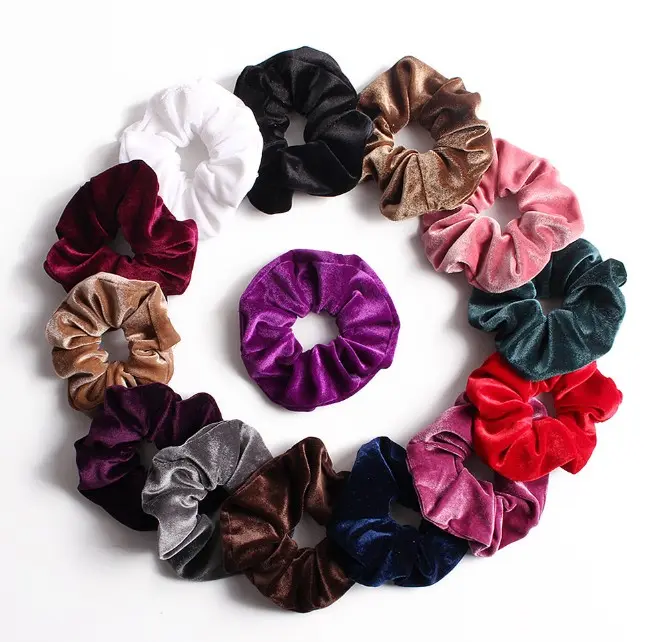 Custom Factory velluto di modo del legame dei capelli del pacchetto scrunchies fasce per capelli coda di cavallo accessori per capelli cravatta