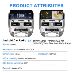 Navihua New Design 12.3'' Android Car Radio GPS Navigation Multimedia Carplay Stereo for Infiniti QX56 Nissan Armanda 2008-2015 - Product Image 6