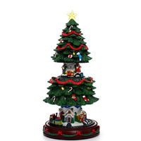 Adorno de Árbol de Navidad de Resina Giratorio e Iluminado Activado por Música, Regalo Navideño de China
