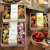 Boîte de rangement alimentaire, boîte d'emballage, boîte à sushis, boîte à sushis japonaise à emporter, en bois, pour fruits, gâteaux, personnalisable, biodégradable, jetable