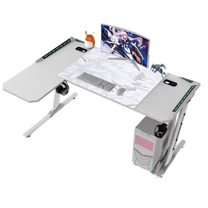 <span class=keywords><strong>Escritorio</strong></span> para Computadora en Forma de L AOR L-140 con Marco Metálico <span class=keywords><strong>Extensible</strong></span> y Superficie de Madera, Diseño de Montaje en <span class=keywords><strong>Pared</strong></span> para Estudio en Casa - Product Image 2