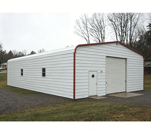 Mini entrepôt en acier, petit bâtiment et abri de stockage extérieur, auvent de stockage en acier au design compact - Product Image 1