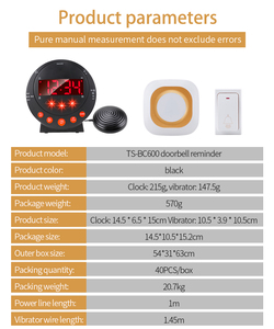 Hearing Impaired Alert Device Doorbell Signalers Bed Shaker Alarm <strong>Clock</strong> <strong>Kit</strong> with UK US EU Plug Doorbell - Product Image 5