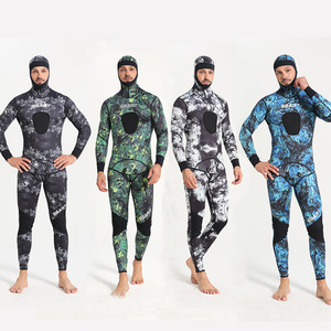 Sbart <span class=keywords><strong>Combinaison</strong></span> de <span class=keywords><strong>triathlon</strong></span> en néoprène 5mm pour <span class=keywords><strong>homme</strong></span>, <span class=keywords><strong>combinaison</strong></span> de plongée en apnée de surf de style ouvert pour la chasse sous-marine, capuche imperméable, grande taille imprimée - Product Image 1