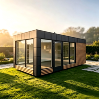 Maison préfabriquée modulaire de luxe en verre et bois de 20 pieds, maison conteneur habitable préfabriquée, maison conteneur préfabriquée