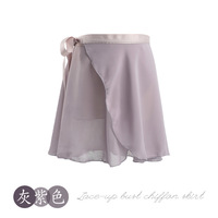 Costume de pratique de ballet jupe en mousseline de soie de danse robe demi-longueur une pièce adulte avec des cravates jupe de pratique de ballet de fille
