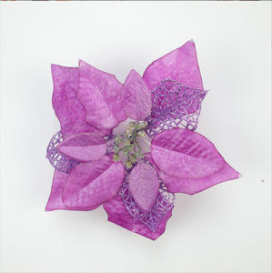 Wholesale <strong>Christmas</strong> Flower Glitter Powder Hollow Out Artificial Flower <strong>Christmas</strong> Decoration <strong>Christmas</strong> Tree Flowers - Product Image 4