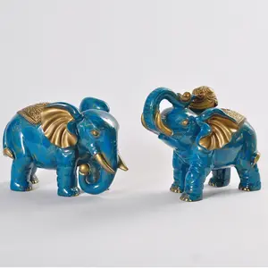 प्राचीन कांस्य हाथी छोटे प्रतिमा धातु हाथियों जोड़ी मूर्तिकला गृह सजावट