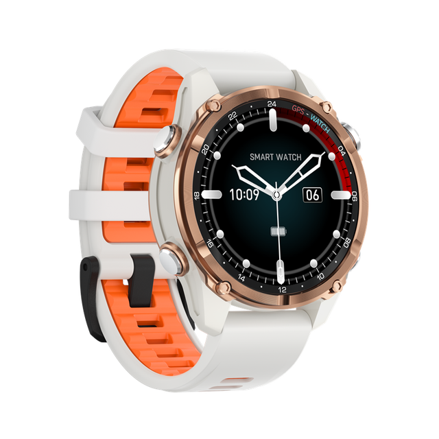 Outdoor Sports GPS Smart Watch Rugged AMOLED Screen Fitness Sleep Tracker Compass 3ATM Waterproof Silicone Band BT Call 5-10