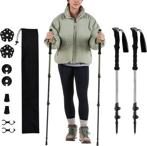 Bastones Plegables de Senderismo y Trekking Ligeros de 260 g con Empuñadura de Corcho de 3 Secciones, Aluminio 6061 y Puntas de Acero de Tungsteno - Product Image 1