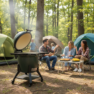 <span class=keywords><strong>Barbecue</strong></span> en céramique vert forêt brillant, moderne, de 28 pouces, en forme d'œuf, haute pression, pour cuisine et jardin, style classique - Product Image 1