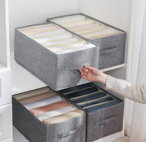 Juego de caja de almacenamiento de tela cuadrada gris de alta calidad con cubierta de traje Ropa interior Diseño plegable de estilo premium de proveedor de Vietnam - Product Image 4