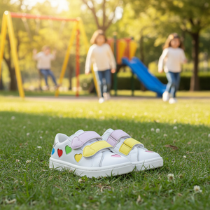 OZKIZ Korean <b>Sweet</b> <b>Heart</b> Design Kids Sneakers 2-7 Years Cotton Fabric Lining Wholesale Children's Fashion for Spring/Fall - Product Image 3