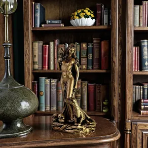 Figura Decorativa de Mitología Griega Antigua, Estatua de la Diosa Hécate Dorada, Escultura de Bruja Mágica, Decoración para Mesa del Hogar - Product Image 6