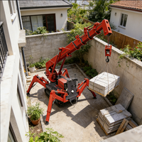 Mini-grue araignée hydraulique de 5 tonnes, grue sur chenilles à rotation 360° pour espaces étroits, levage en usine intérieure, pour la manutention de moteurs et boîtes de vitesses