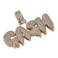 Pendentif en forme de lettre GASH de la marque Tide, incrusté de zircon, accessoires de collier hipster