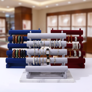 Expositor de Pulseras de Terciopelo de Múltiples Niveles, Organizador de Joyas Apilable para Brazaletes, Relojes y Collares RODEN/OEM R26-JDS067 - Product Image 4