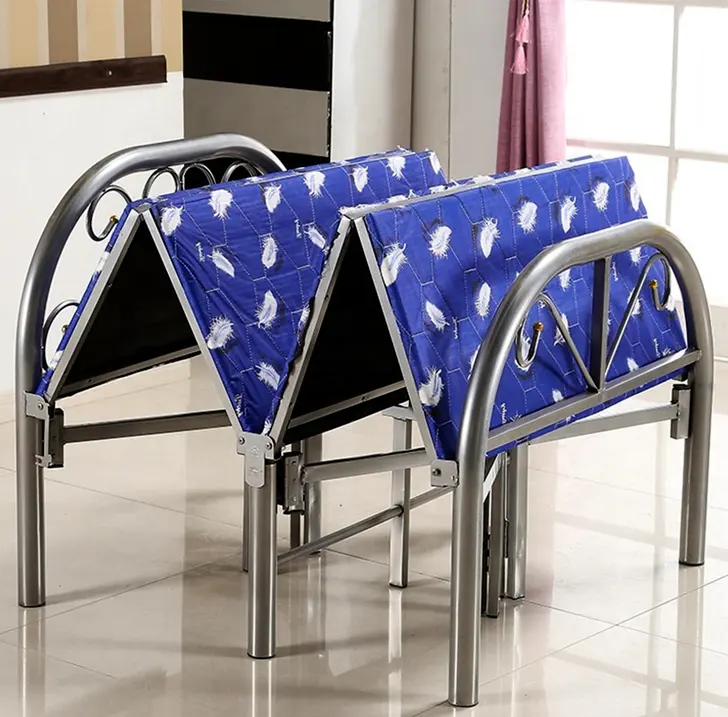 Dubai Markt Moderne Vouwen Eenpersoonsbed Ontwerpen Metalen Bed Frame Opvouwbare Stalen Bed Prijzen Voor Kids