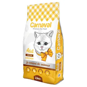 Carnaval อาหารสัตว์เลี้ยงพรีเมี่ยมผู้ใหญ่แมวอาหารไก่1,5กิโลกรัม (8ชิ้น) ขายส่งอาหารสัตว์เลี้ยงตุรกี