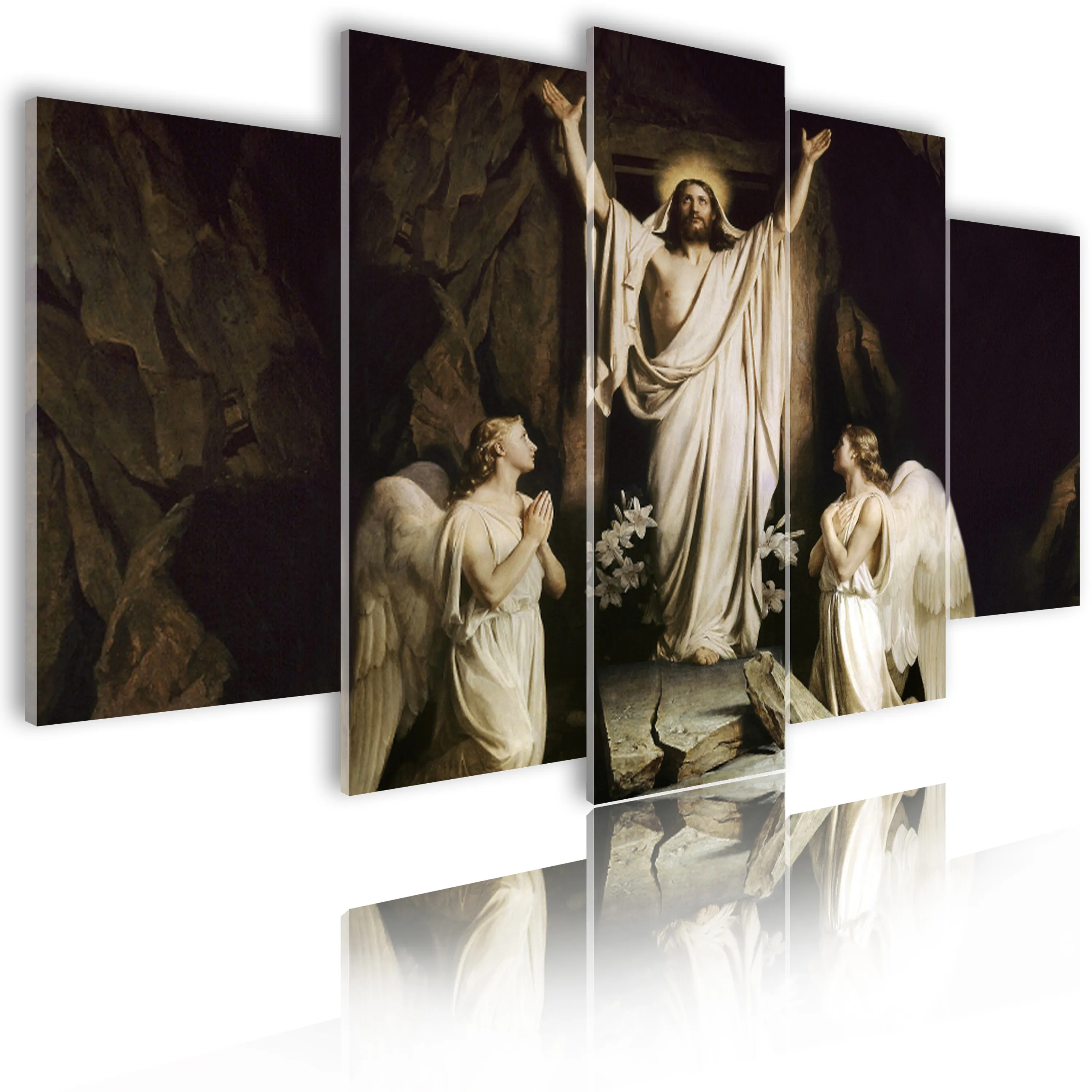 5 Panel Canvas Painting Decorative Wall Art Painting Home Decor Nordic Posters and Prints Picture Portrait Jesus Poster 2021