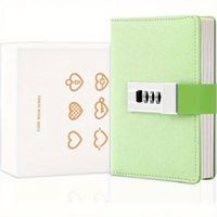 Carnet d'adresses en cuir à spirale A7 A6 A5 A3 avec serrure à code, pages doublées en tissu de haute qualité pour journal intime