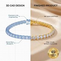 Pulsera de tenis de oro de 18K OEM con diamantes cultivados en laboratorio de 10.25ct, media eternidad, corte marquesa, de lujo, herencia, logotipo personalizado, cadena de caja, joyería
