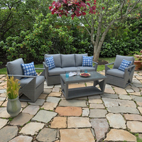 Einzigartiges Design Hochwertige Outdoor Rattan Aluminium Möbel Garten Sofa Set Patio Sofa Set für Innenhof und Park