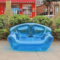 Canapé gonflable double moderne en PVC transparent, chaise de loisirs intérieure/extérieure