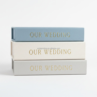 Boîtes cadeaux en lin pour livre de souvenirs de mariage avec logo personnalisé en relief, directement de l'usine, sélectionnez votre couleur de lin naturel