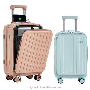 Couverture avant fermeture éclair ouverte pour <span class=keywords><strong>compartiment</strong></span> pour ordinateur portable sac de voyage ABS PC bagages sac Portable poignée chariot <span class=keywords><strong>valise</strong></span> avec porte-gobelet - Product Image 6