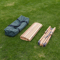 Conjunto de Mesa y Sillas Plegables de Bambú para Exteriores, Ligeras, Duraderas y Portátiles para Campamento y Picnic