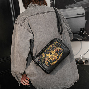 Sac bandoulière homme original avec motif brodé, style coréen, tendance, simple, léger, en polyester - Product Image 2