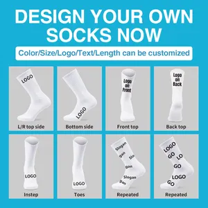 Soxtown-calcetines blancos con logotipo de impresión personalizada, para hombre, para deporte, baloncesto, ciclismo, correr