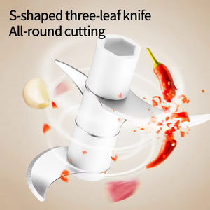 Wireless USB Rechargeable Mini Food Processor Garlic Press <b>Vegetable</b> <b>Cutter</b> Meat Grinder Eco-Friendly 300ML Capacity Plastic - Product Image 3