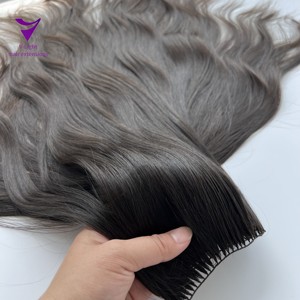 <span class=keywords><strong>Grossiste</strong></span> cheveux humains cuticules cheveux alignés plume trame extension de cheveux ondulation naturelle - Product Image 5