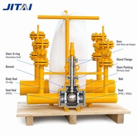 Válvula de bola soldada subterránea de doble bloqueo (DBB) con alto flujo de ventilación y bypass para drenaje de tuberías, API 6D, fija, para gas natural, OEM