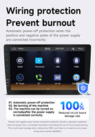 Autoradio universel BQCC 2Din 9"/10" avec écran IPS, CarPlay, Android Auto, MP5, radio, Mirror Link, FM, AM, RDS, aide au recul