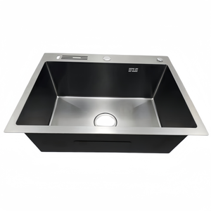 Évier de cuisine Drop in Évier de cuisine en acier inoxydable à cuvette unique avec kit de vidange et distributeur de savon 60*45 - Product Image 2
