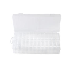 Caja de almacenamiento de plástico transparente, compartimento cuadrado de 5,5 cm, organizador de joyas, contenedor de escritorio con tapa para artículos pequeños, juego de 24 Uds. - Product Image 5