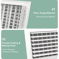 Grille de ventilation carrée moderne 10 po x 6 po pour ouverture de conduit - Grille de chauffage en aluminium à déflection simple réglable pour plafond/mur