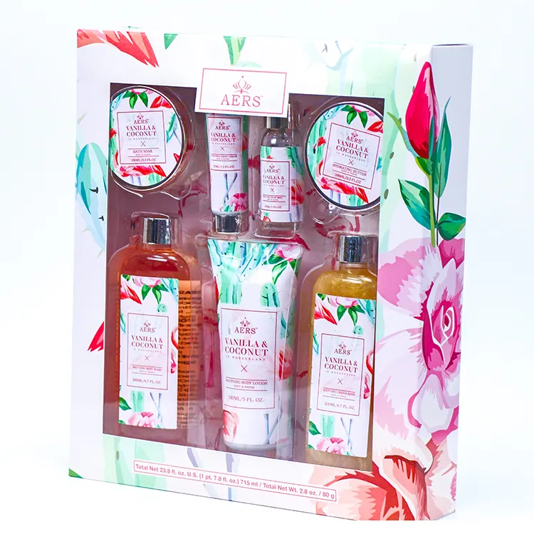 Oem Hydrate And Glow Natural Cherry Blossom Bath Packaging Box Gift Medicube Skin Care Set