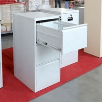 Archivador de Documentos Moderno A4 con Cerradura, Mueble de Almacenamiento Vertical Pequeño para Oficina, Archivador Metálico de Acero con 3 Cajones