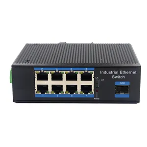 Industrial SFP Ethernet Switch 10/100/1000Mbps 8 UTP Port to 1*1000M SFP Slot 24V SFP Converter