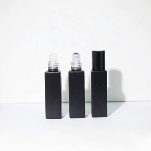 Wholesale 10ml <b>Black</b> Essential Oil Roller Bottle Square Roll on Glass Bottles - Product Image 6
