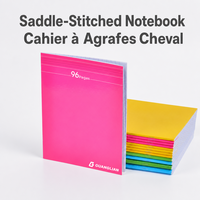Cahier d'exercices scolaire personnalisé avec couverture sur mesure, agrafé, format standard, fabricant de cahiers d'écriture scolaire